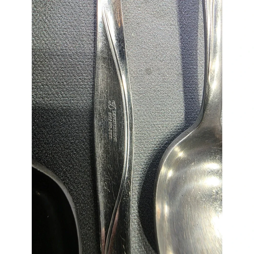 Dixon Deluxe Stainless Steel Flatware Set Floral Rose Pattern 18 Pieces